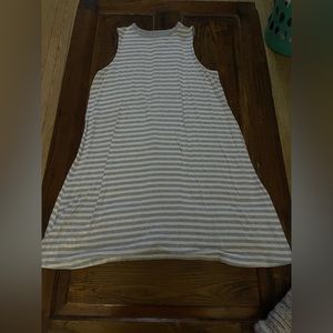 Gray and white striped dress